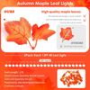 2 Pack 26-Ft Lighted Fall Maple Leaf Garland Timer Fall Autumn Door Wall Hanging