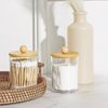Blue Bamboo Bathroom Accessories Set 8 Piece Ensemble for Decorative Countertop