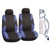 XtremeAuto® Universal Blue Black Front Car Seat Covers Complete with Sticker