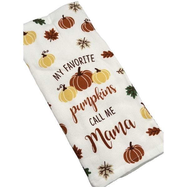 Deborah Connely My Favorite Pumpkins Call Me Mama Fall Kitchen Towel Set of 3