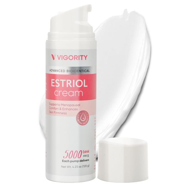 Estriol Face Cream for Women: Natural Bioidentical Estrogen Cream with Wild Yam - For Menopause Relief, Hormone Balance & Skin Firmness - 4-Month Supply (4.23 Oz)