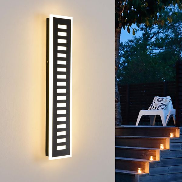 rosysky Outdoor Wall Light 24W Modern Outdoor Lights LED Black Exterior Lighting Fixture Long Acrylic Outdoor Sconce Light Waterproof for Porch,Patio,Garage,Courtyard（23.6in）