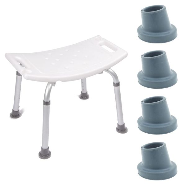 Qty: 4x Replacement Large Based 25mm (1") Angled Ferrules for Bath & Shower Stools - by Lifeswonderful