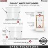 Pullout Trash Can for Kitchen Cabinets 27 Qt 12 Gallon Garbage Recycling Bin wit