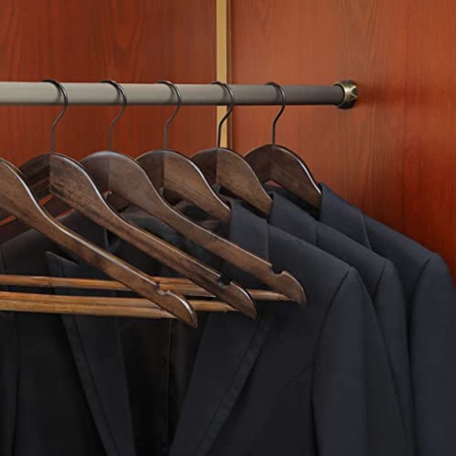 Wooden Hangers -Slim Wooden Suit Hangers Coat Hangers for Closet, Heavy  Duty Hangers Precisely Cut Notches Wood Hangers,Clothes Hangers for Shirt  Suit Dress 