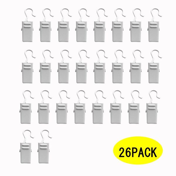 C.M. Curtain Hooks, Curtain Clips, Your Own Original Curtains, Set of 26, White