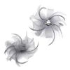 Lurrose Mini Fascinator Hair Clips with Feather Flower Feather Barrettes Hair Snap Hair Pins for Women