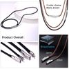 U7 Black String Long Leather Necklace Waxed Cotton Cord