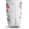 Cute Floral Teal Hibiscus Pattern On White Throw Pillow Tote Bag