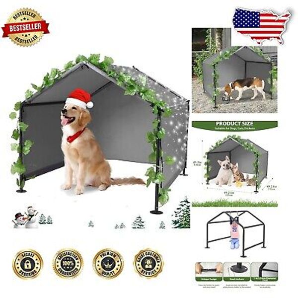 Weatherproof Outdoor Canopy Pet House, 4.1'x4.1' for Dogs and Livestock