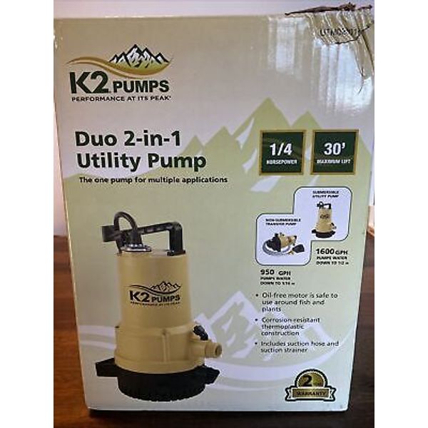 1/4 HP Duo 2-in-1 Utility Pump UTM02501K. NEW IN BOX.