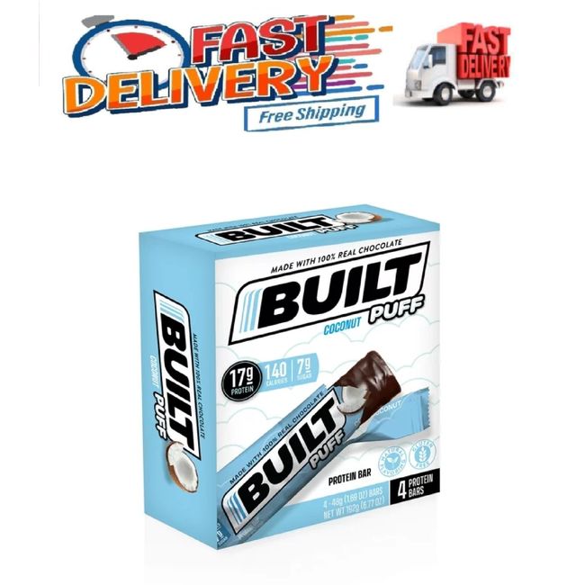 BUILT Bar Protein Bar, Gluten Free, Coconut Marshmallow Low Sugar & Carb ..