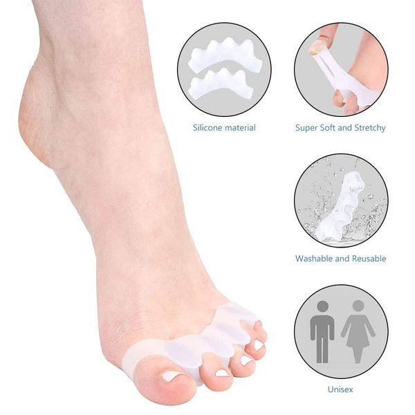 Mroobest Zehenspreizer Silikon,Toe Separator, fußzehen spreizer,3 pair Hallux Valgus Zehenspreizer, Korrektur für alle Zehen, für überlappende Zehen, Gemilderte Fußschmerz den Reibung