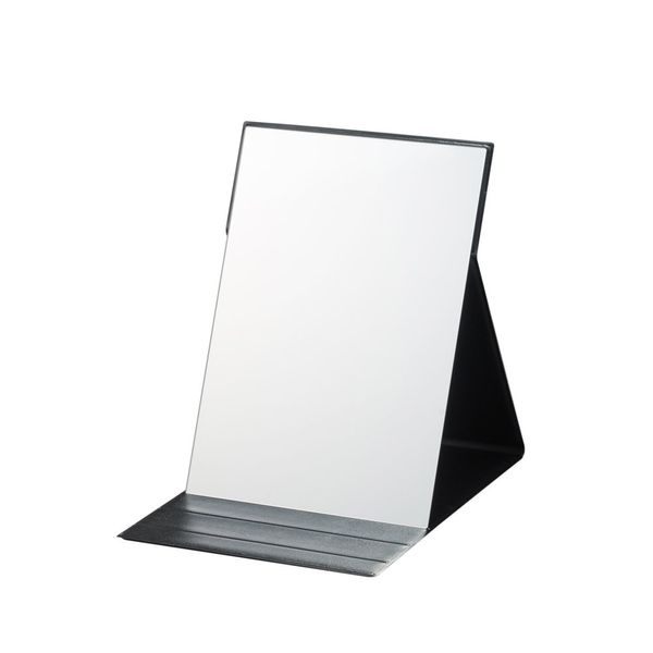 Horiuchi Mirror Industrial Napure Mirror Reflecting Real Skin Color, Professional Model Folding Mirror, LL, Black, Makeup Mirror, Angle Adjustment, Loved by Makeup Artists, Foldable, Easy to Carry, Made in Japan