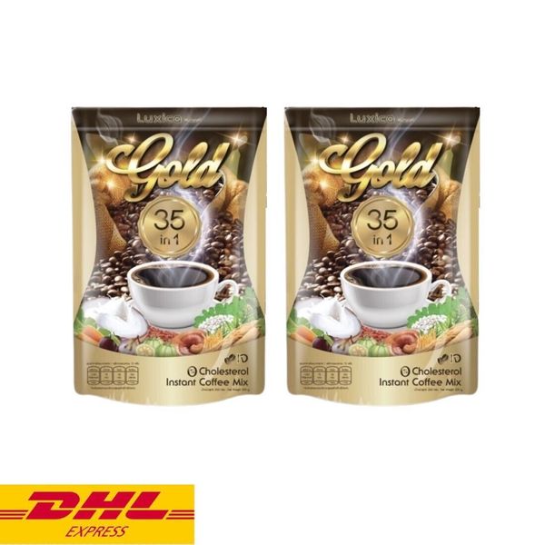 2x Luxica Gold Instant Coffee Mix 35 in 1 Herbal Natural for Health No Sugar