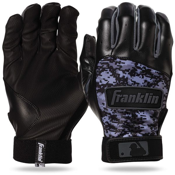 Franklin Sports MLB Digitek Baseball Batting Gloves - Black/Black Digi - Adult X-Large