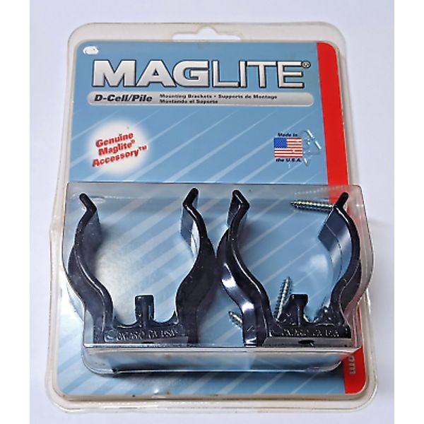 MAG-Lite ASXD026 D-Cell Flashlight Mounting Brackets - Universal Fit Maglite