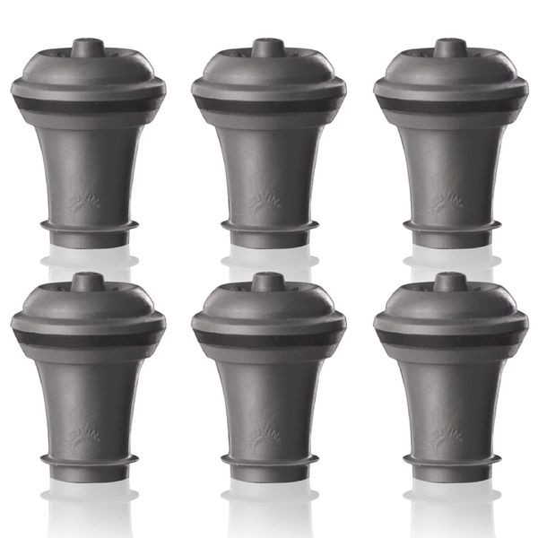 Vacu Vin 6 piece stopper for wine, Grey)