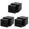 3pcs USB C Jack Inserts Adapter, Female to Female Interface Coupler Socket Adapter USB C Insert Port for Outlet Panel Wall Plate (Black)