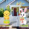 2 Pack Easter Yard Signs Cute Bunnies Chick Outdoor Lawn Decorations Easter E...
