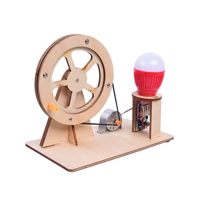 MMIAOO Hand Crank Generator Toy, Manual Generator, Model Toy, Wooden Toys, Physics, Educational Toys, Students, Science, Elementary School Students, Junior High School Students, Science, Free