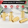 (Pack of 10) EFIELD Barb Crimp Pex 1/2 Inch x 3/4 Inch Reducing Coupling Brass Fitting