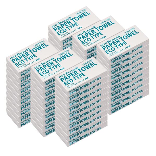 Paper Towels, Eco Type, Medium Format (Paper, 200 Sheets per 30 Packs) x 2 Cases, Case)