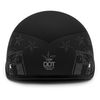 VCAN Cruiser Solid Flat Black Half Face Motorcycle Helmet (Star Flag, Medium)