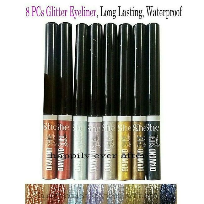 S.he Diamond Shine Glitter Eyeliner Set -  ALL 8 Colors, Waterproof *US SELLER*