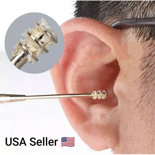 1PC Double-ended Stainless Steel Spiral Ear Pick Spoon Ear Wax Removal tool ear