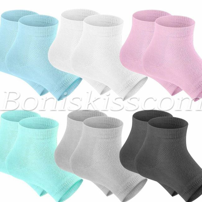 12PCS Moisturizing Gel Heel Socks Cracked Foot Skin Care Protector Elastic Cloth