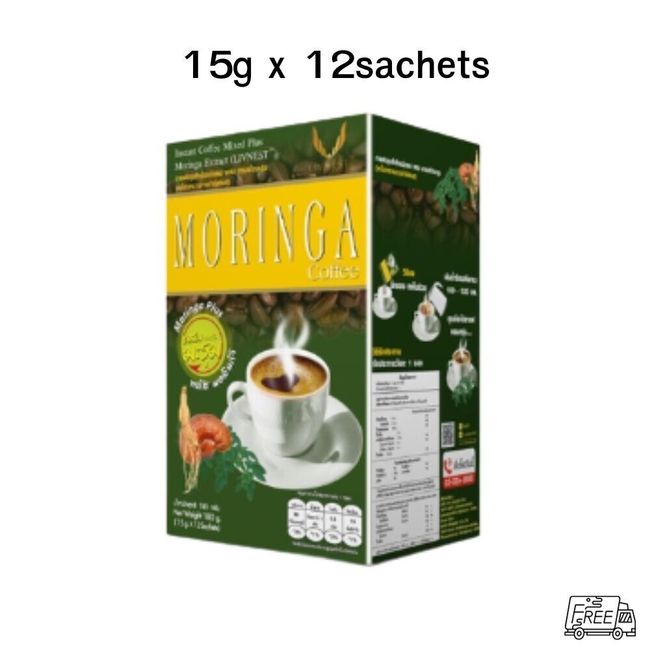 1 Box Instant Coffee Mix Plus Moringa Coffee Shape Body Firm Natural Herb