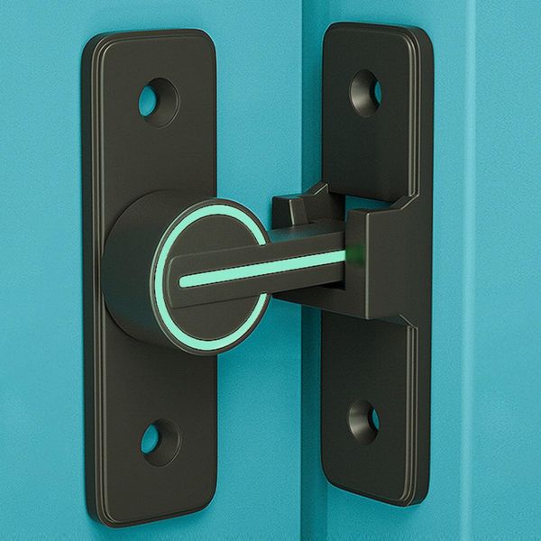 lanzoub Door Lock, 90°/180° Rotation, Fluorescent Door Lock, Retrofit, Zinc Alloy, Rust Resistant, Durable, For Rooms, Entryways, Indoors, Door Clasps Lock, Earthquake-proof, Security Prevention,