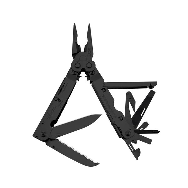 SOG Multi-Tool Pliers- PowerAssist Multi-Tool Pocket Knife and Utility Tool Set with 16 Lightweight Specialty Tools and EDC Sheath (B66N-CP) , Black