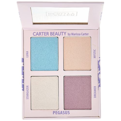 Carter Beauty Mini Highlighter Palette | Long Lasting Makeup | Shimmer & Matte Shades (Pegasus)