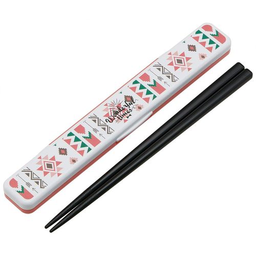 Skater ABC3 Wonderful Time Chopsticks & Chopsticks Case Set, 7.1 inches (18 cm), Made in Japan