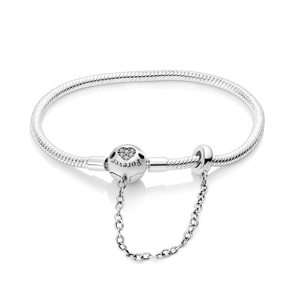 KUNSIR 925 Sterling Silver Snake Chain Bracelets for Pandora Fit European Bracelets Charms Bead Silver Bracelets for Women