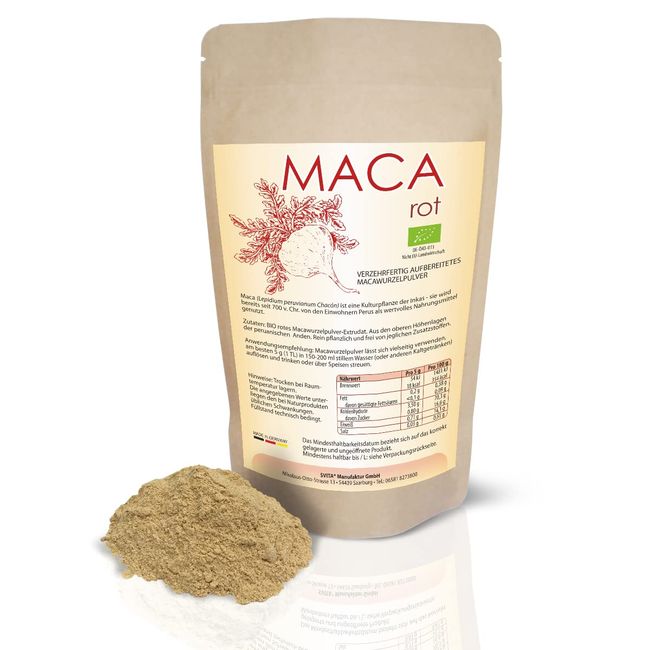 Bio Maca rot (300 g) Macawurzel-Extrudatpulver (gellatiniert, gelatinizada)