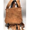 Muzzleloading black powder  Fringed engraved Bag Handcrafted Brown Suede Leather