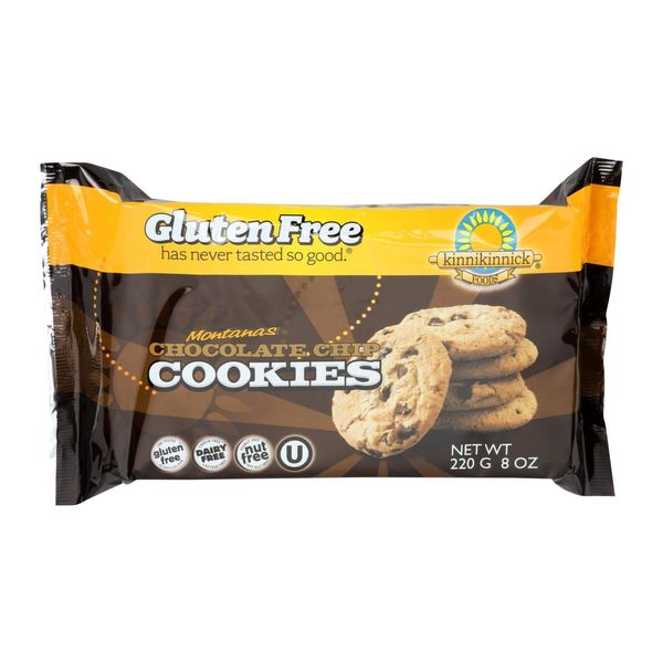 Kinnikinnick Gluten Free Cookies, Montana Chocolate Chip, 8 Ounce (Pack of 6)