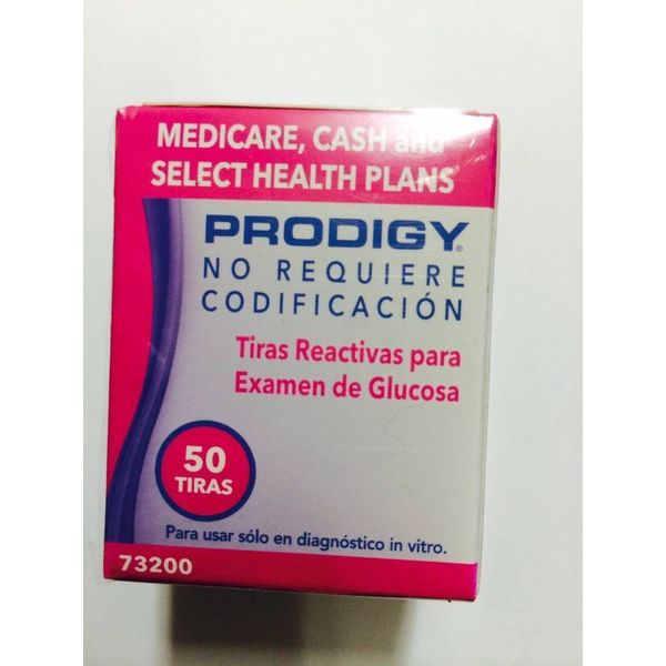 PRODIGY No Coding Blood Glucose Test Strips 50 Each  Exp: 05/05/2025