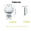 Roellgs 12 Piece 30mm Crystal Ball Glass Diamond Door Knobs with Screws, Premium Light Luxury Knobs Wardrobe Cupboard Drawer Knobs Single Hole Knobs (Clear)
