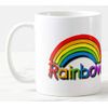 Rainbow Mug, Multi-Colour,11 oz Large Handle Ceramic Tea/Coffee Mug, Can be Personalised
