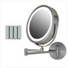 Ovente Wall Mounted Makeup Mirror 8.5 Inch 10X Nickel Brushed MFW85BR1X10X