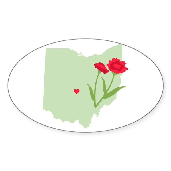 CafePress Ohio State Sticker Oval Car Bumper Sticker(10-Pack)