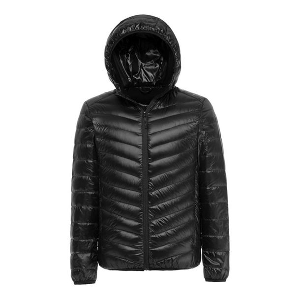 LANMAY Men's Ultralight Packable Hooded Down Jacket Puffer Down Coats (Medium, Black)