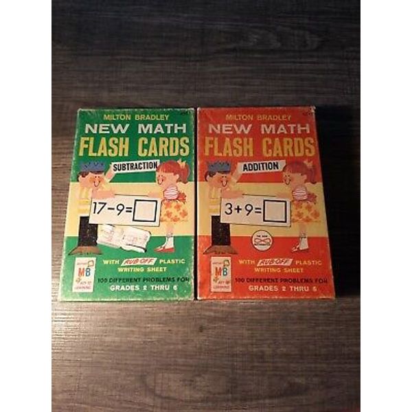 Vintage 1965 Milton Bradley New Math Flash Cards Addition and Subtraction