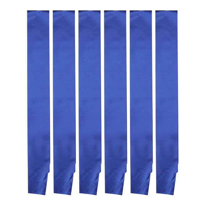 I-MART Blank Satin Sash, Princess, Beauty Queen, Homecoming, Winner, Mayor, Make Your Own Pins, Party Plain Pageant Sashes (Pack of 6 - Blue)