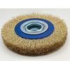 8" INCH ROUND BRASS WIRE BENCH GRINDER WHEEL BRUSH FOR RUST/PAINT REMOVAL 2Pcs