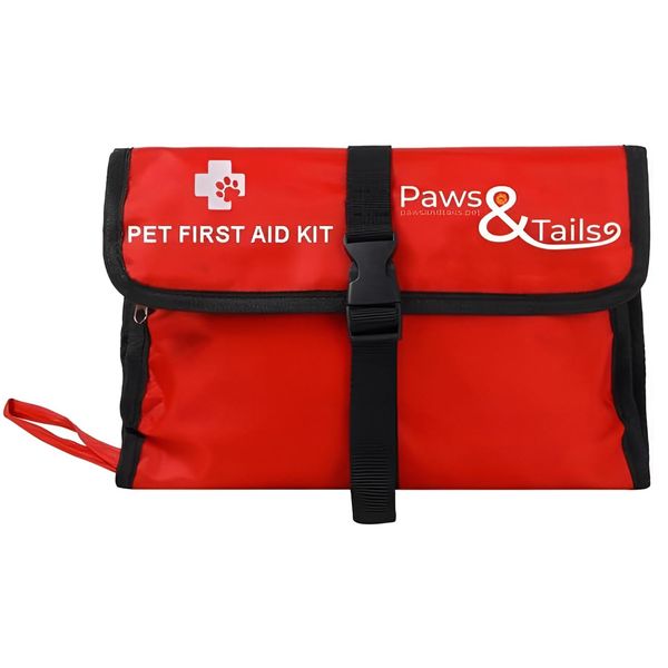 Chameleon Pet First Aid Kit 53 Piece - Carry Box Emergency Medical Supplies for Home or Travel